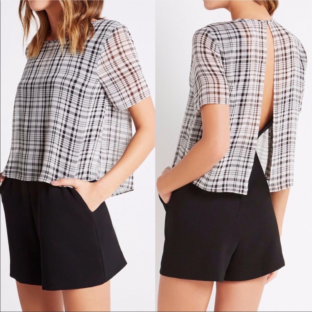 BCBGeneration Chiffon Plaid Romper Size 4